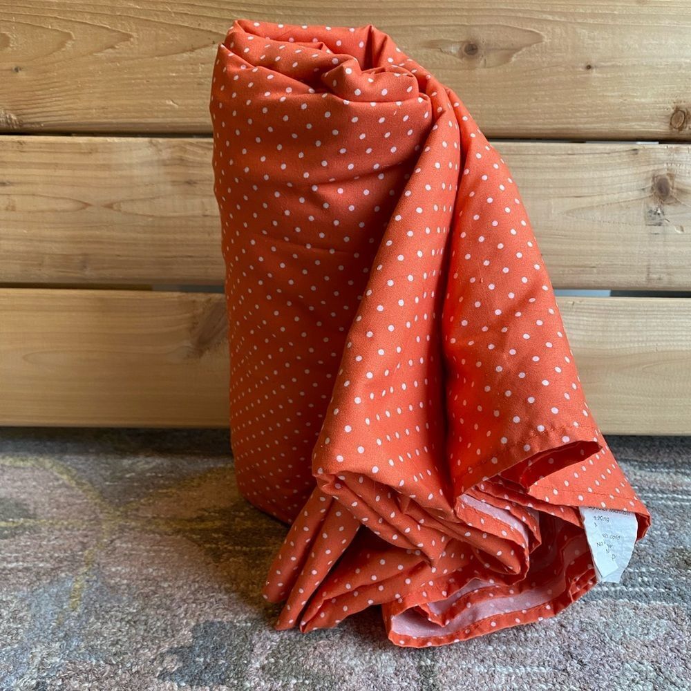 Simple Orange White Dot Bed Flat Top Sheet